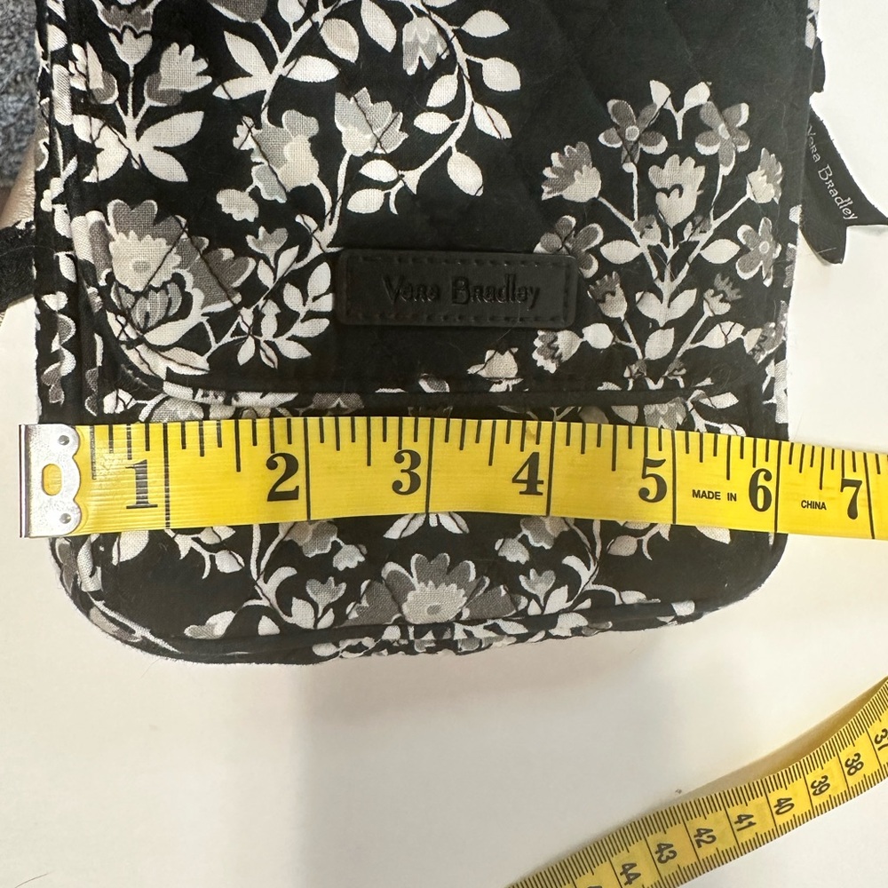 Vera Bradley MINI HIPSTER Floral Shoulder Crossbody Bag Black/Gray‎ EUC - Picture 9 of 9